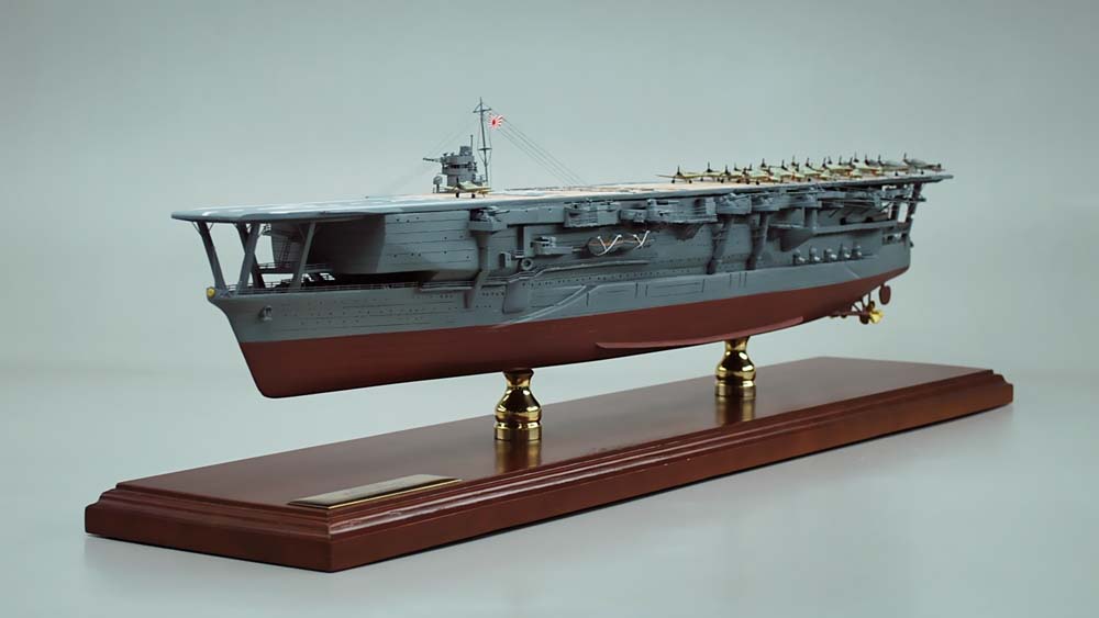 1/350空母加賀精密模型完成品塗装済、木製ハンドメイド艦船模型、空母加賀精密艦船模型完成品台座付の製作と通販専門店 ウッドマンクラブ