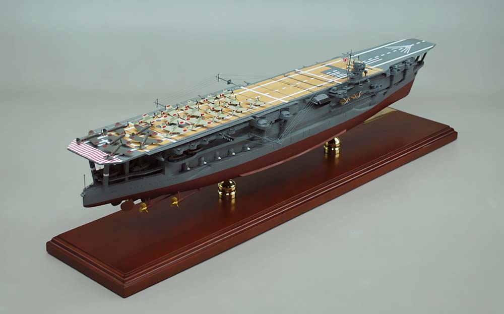 1/350空母加賀精密模型完成品塗装済、木製ハンドメイド艦船模型、空母加賀精密艦船模型完成品台座付の製作と通販専門店 ウッドマンクラブ