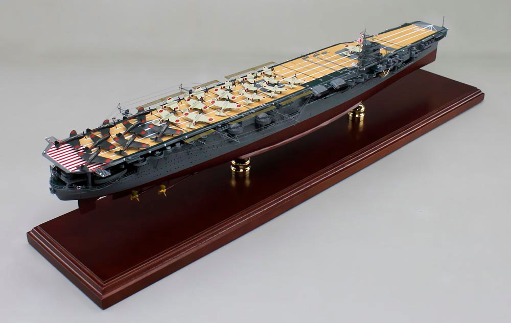 1/350空母翔鶴精密模型完成品塗装済、木製ハンドメイド艦船模型、空母翔鶴精密艦船模型完成品台座付の製作と通販専門店 ウッドマンクラブ