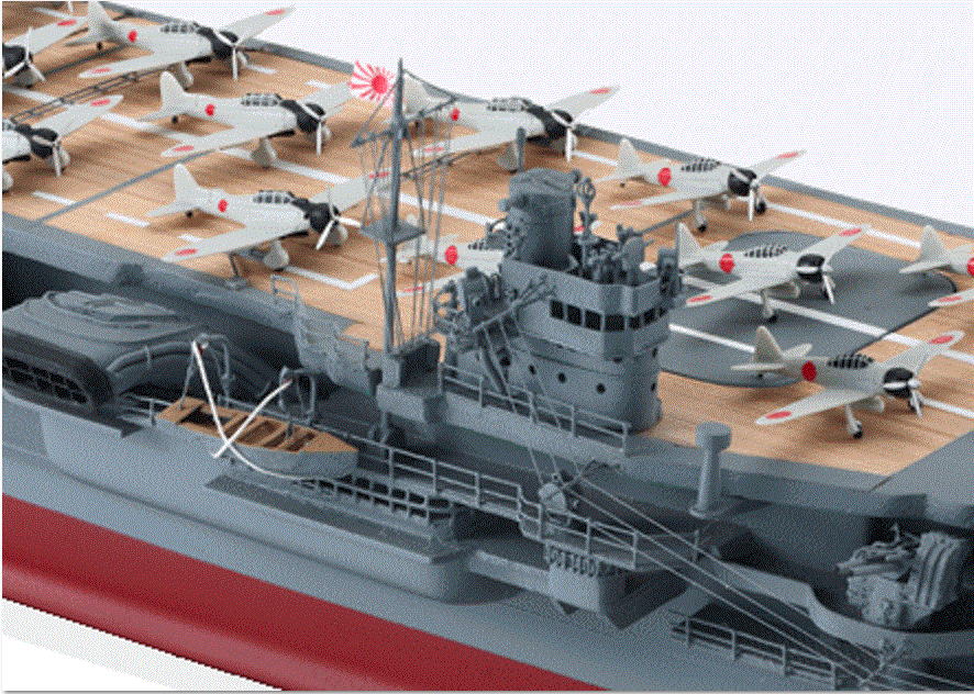 1/350空母蒼龍精密模型完成品塗装済、木製ハンドメイド艦船模型、空母蒼龍精密艦船模型完成品台座付の製作と通販専門店 ウッドマンクラブ