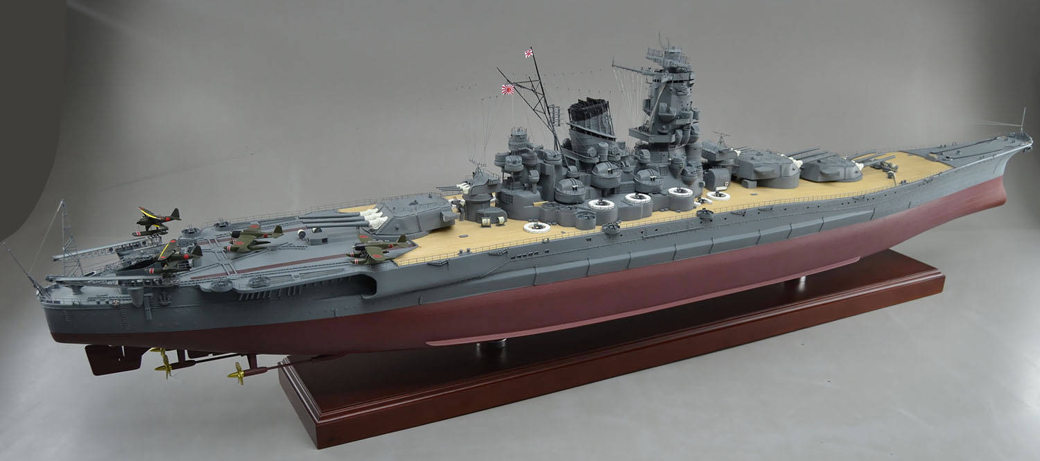 1/200戦艦武蔵超精密模型完成品、木製ハンドメイド、戦艦武蔵精密艦船模型完成品台座付の製作と通販専門店 ウッドマンクラブ