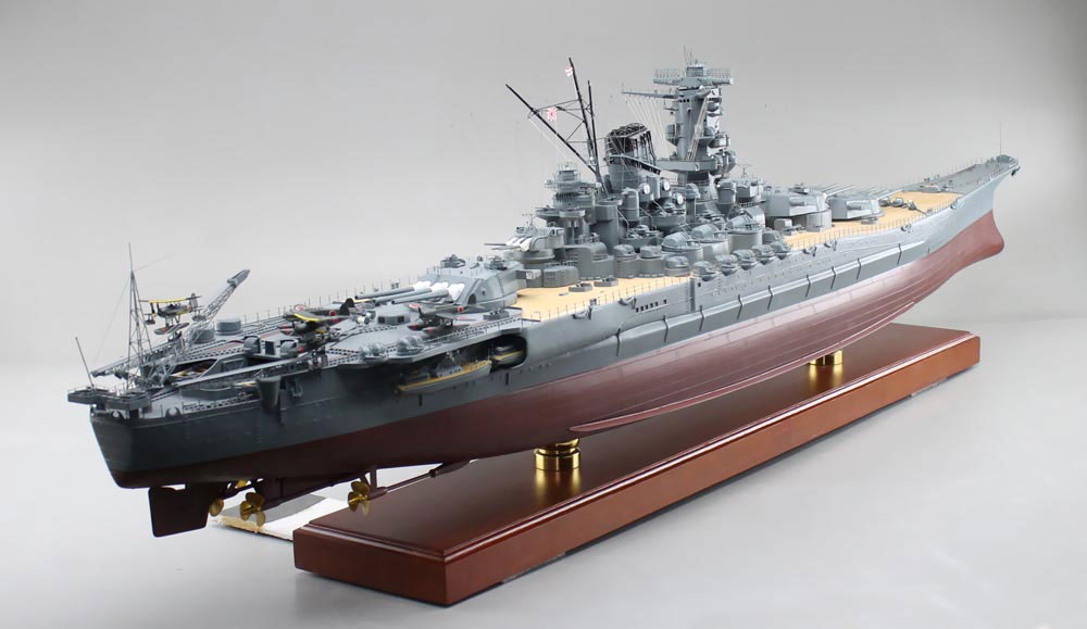 1/144戦艦大和超精密模型完成品、木製ハンドメイド、戦艦大和精密艦船模型完成品台座付の製作と通販専門店 ウッドマンクラブ