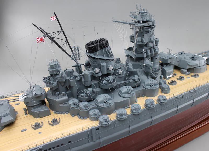 1/144戦艦大和超精密模型完成品、木製ハンドメイド、戦艦大和精密艦船模型完成品台座付の製作と通販専門店 ウッドマンクラブ