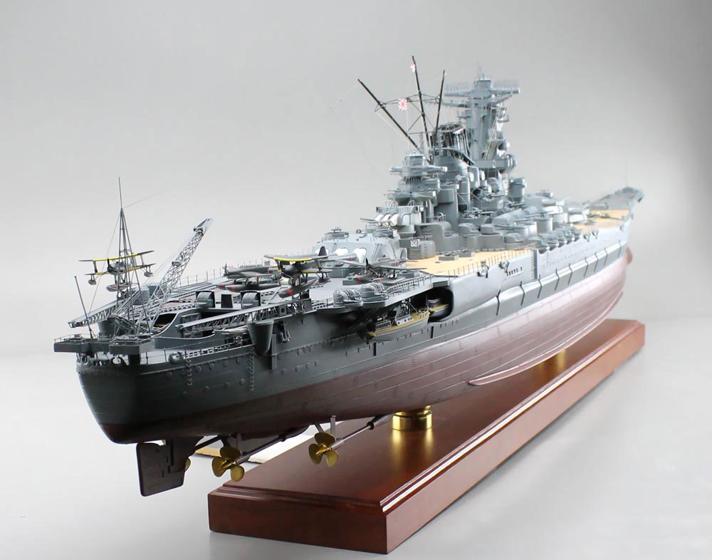 1/144戦艦大和超精密模型完成品、木製ハンドメイド、戦艦大和精密艦船模型完成品台座付の製作と通販専門店 ウッドマンクラブ