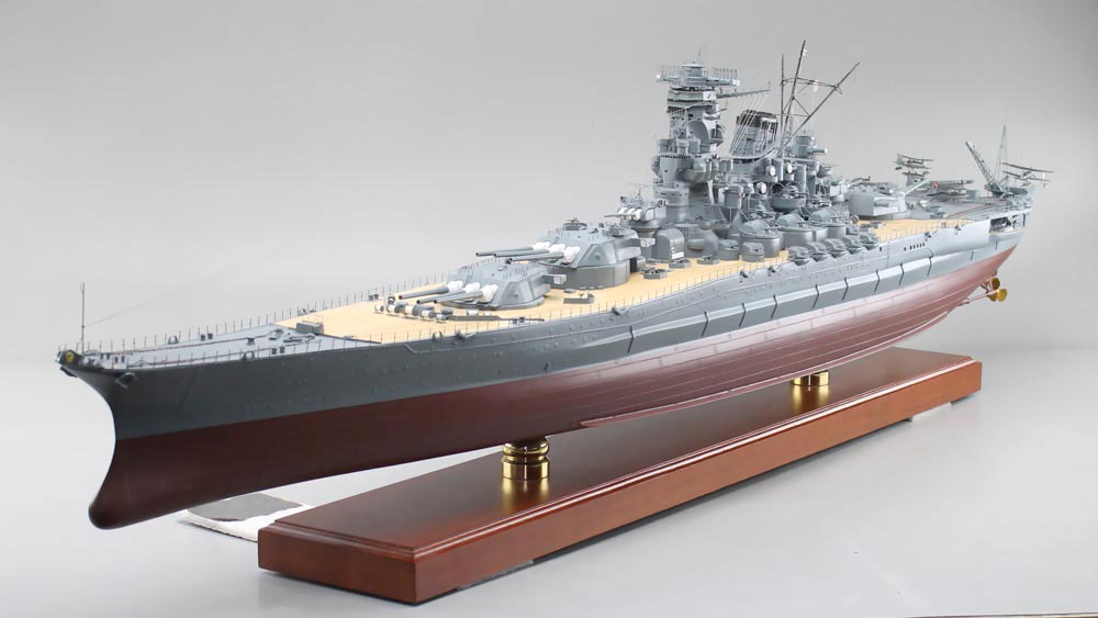 1/144戦艦大和超精密模型完成品、木製ハンドメイド、戦艦大和精密艦船模型完成品台座付の製作と通販専門店 ウッドマンクラブ