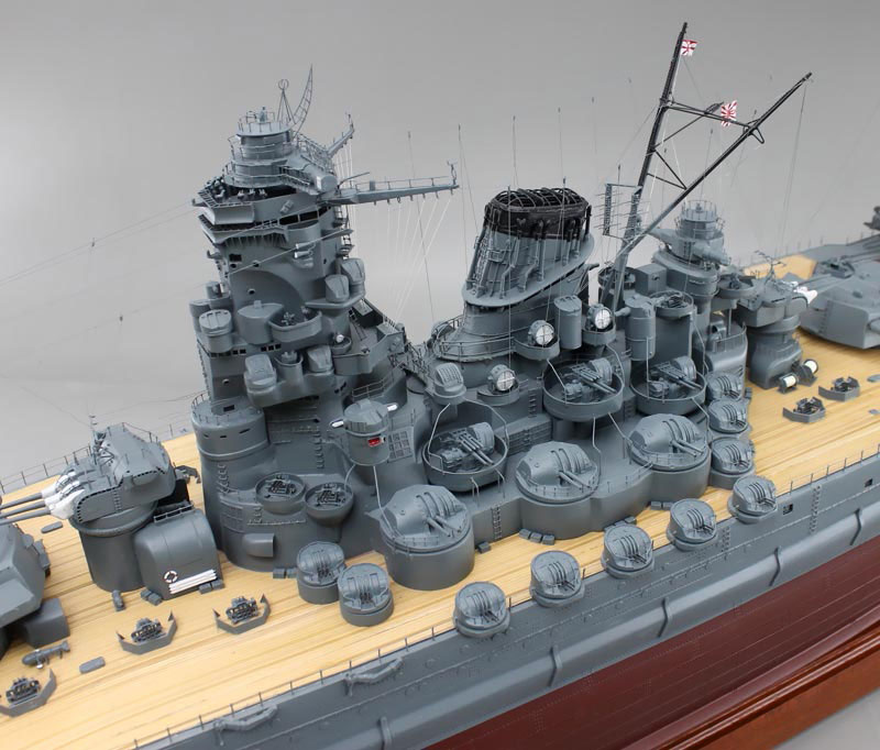 1/144戦艦大和超精密模型完成品、木製ハンドメイド、戦艦大和精密艦船模型完成品台座付の製作と通販専門店 ウッドマンクラブ