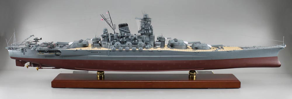 1/144戦艦大和超精密模型完成品、木製ハンドメイド、戦艦大和精密艦船模型完成品台座付の製作と通販専門店 ウッドマンクラブ