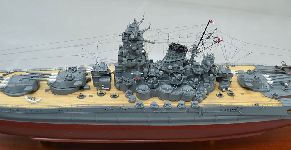 1/350戦艦大和超精密模型完成品、木製ハンドメイド、戦艦大和精密艦船模型完成品台座付の製作と通販専門店 ウッドマンクラブ