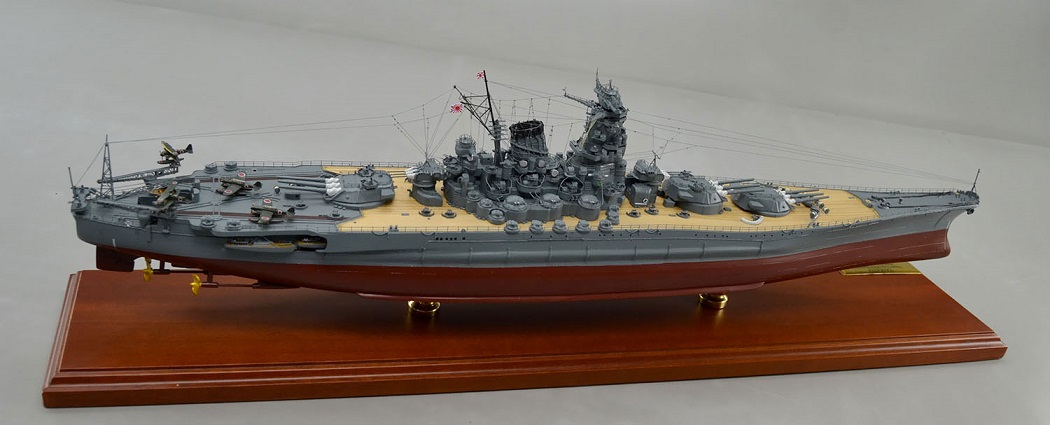 1/350戦艦大和超精密模型完成品、木製ハンドメイド、戦艦大和精密艦船模型完成品台座付の製作と通販専門店 ウッドマンクラブ