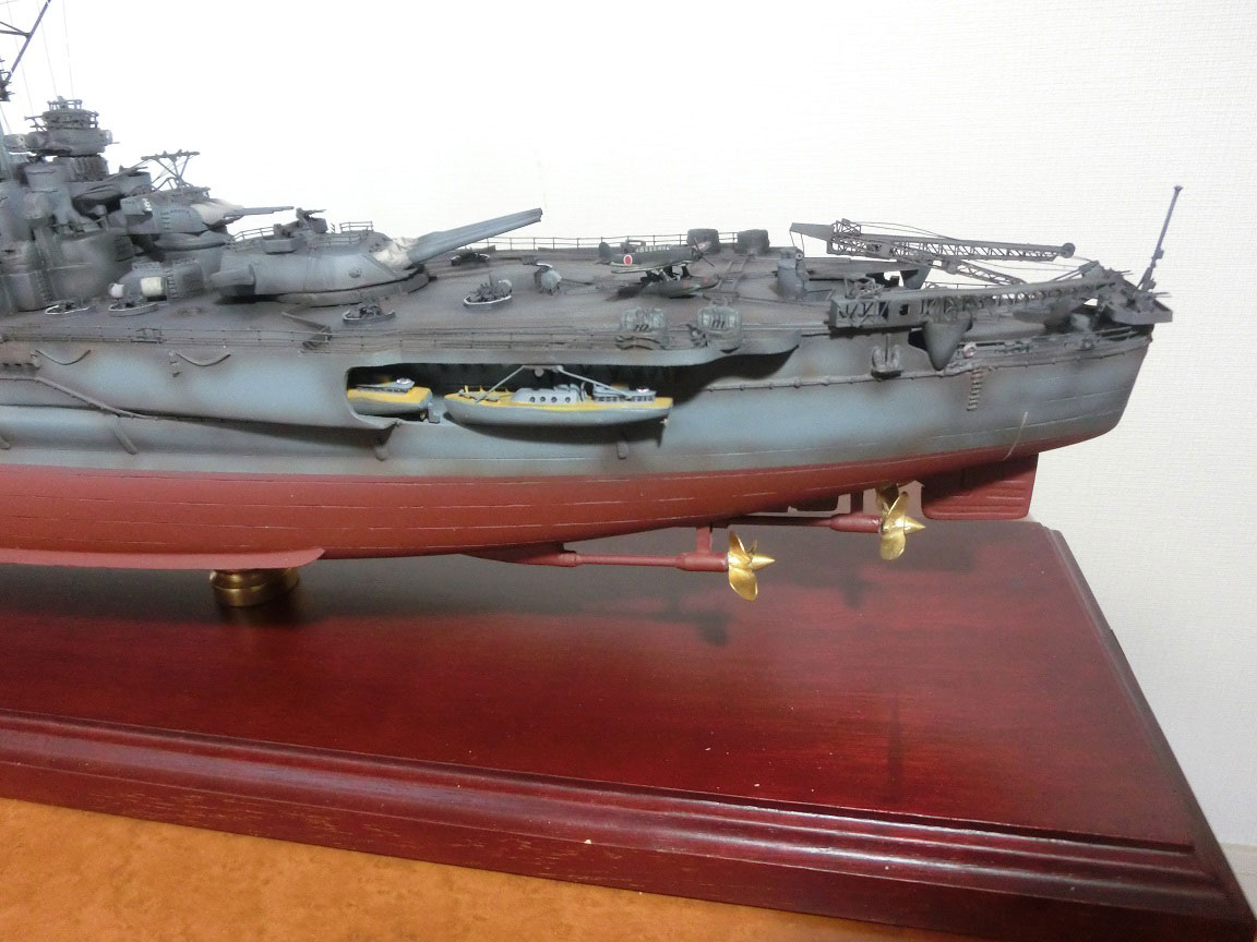 1/350戦艦大和超精密模型完成品、木製ハンドメイド、戦艦大和精密艦船模型完成品台座付の製作と通販専門店 ウッドマンクラブ