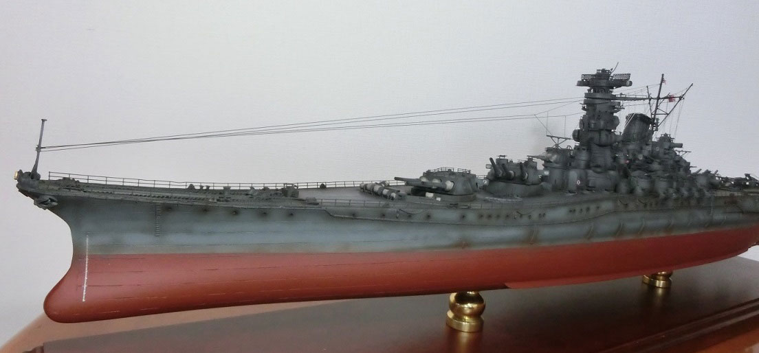 1/350戦艦大和超精密模型完成品、木製ハンドメイド、戦艦大和精密艦船模型完成品台座付の製作と通販専門店 ウッドマンクラブ