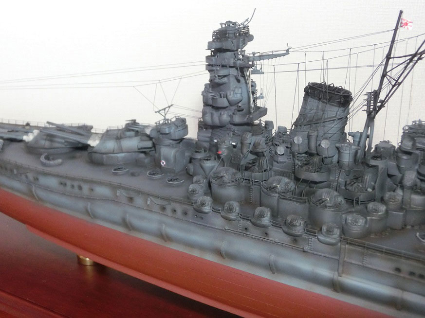 1/350戦艦大和超精密模型完成品、木製ハンドメイド、戦艦大和精密艦船模型完成品台座付の製作と通販専門店 ウッドマンクラブ