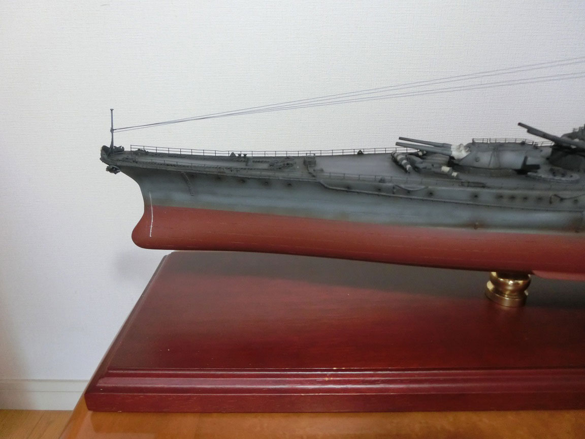 1/350戦艦大和超精密模型完成品、木製ハンドメイド、戦艦大和精密艦船模型完成品台座付の製作と通販専門店 ウッドマンクラブ