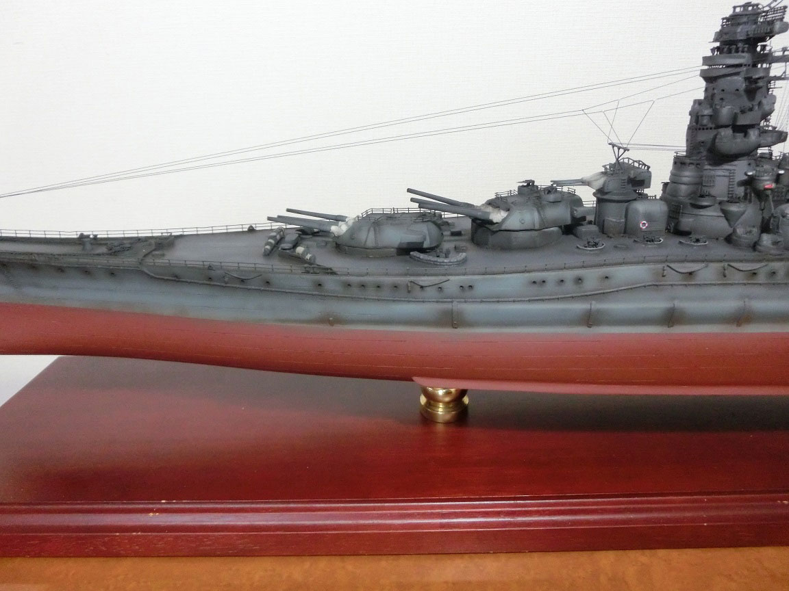 1/350戦艦大和超精密模型完成品、木製ハンドメイド、戦艦大和精密艦船模型完成品台座付の製作と通販専門店 ウッドマンクラブ