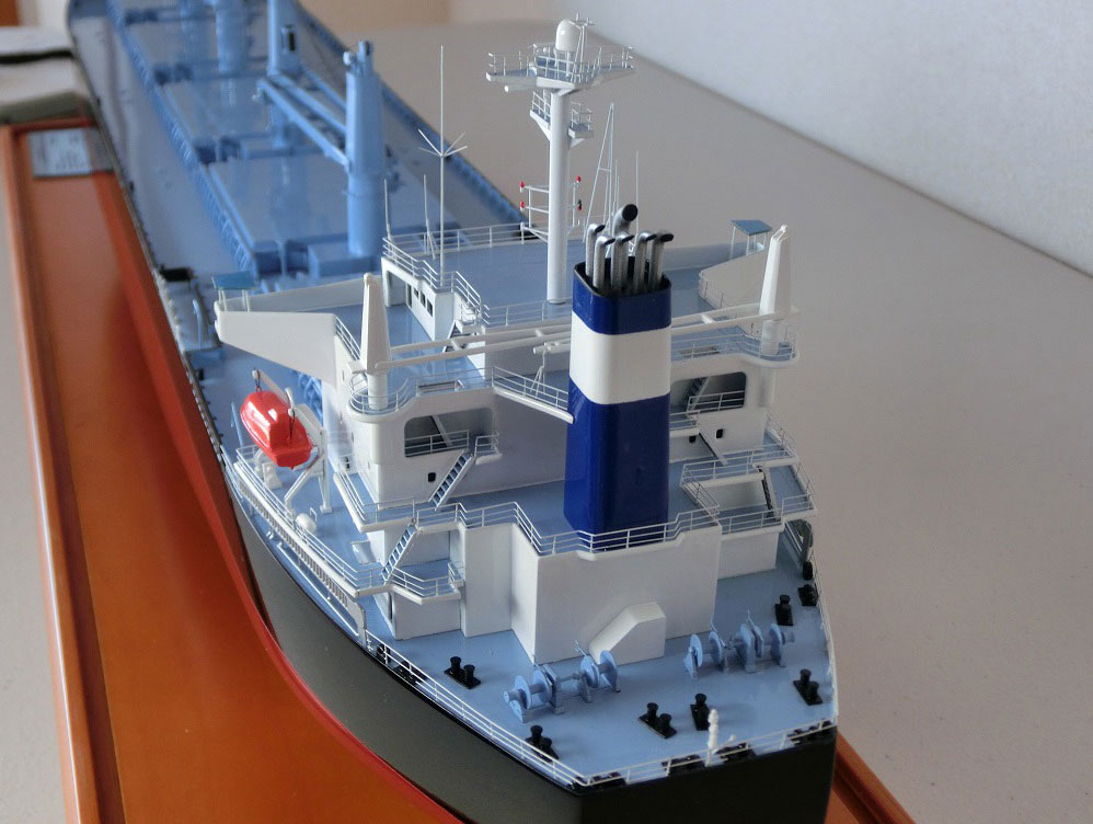 1/300「マンダリン サン」バラ積貨物船(Bulk-carrier）大型バラ積貨物船ファイバーグラス製精密完成模型 ウッドマンクラブ