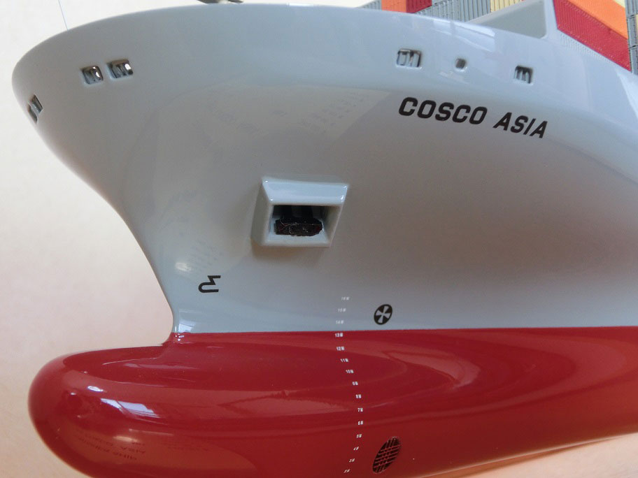 コンテナ運搬船 「COSCO ASIA」 FRP製精密船舶模型完成品 精密船舶模型製作専門店、ウッドマンクラブ