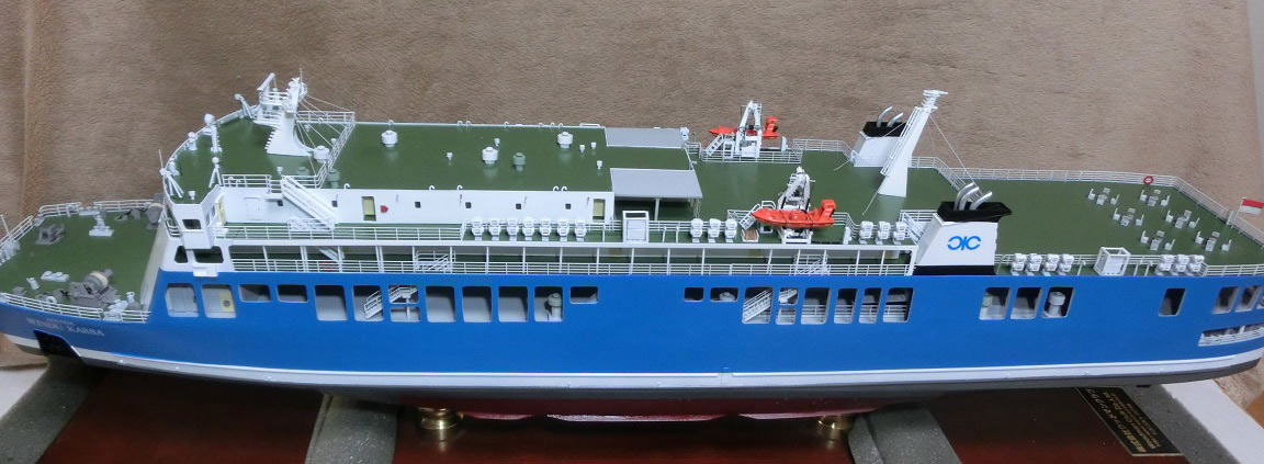 1/200 インドネシア・フェリーボート「WINDU KARSA」木製ハンドメイド精密模型 精密模型製作専門店 ウッドマンクラブ