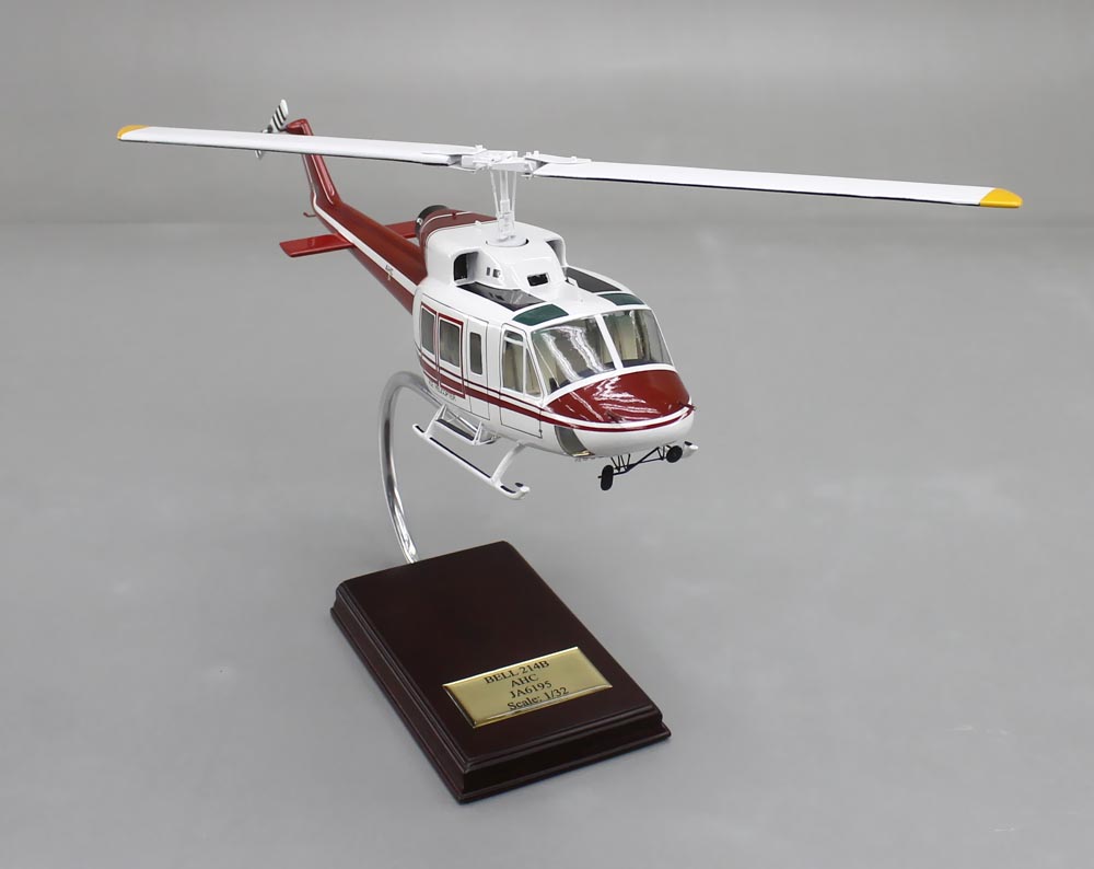 1/32 ベル214B ヘリコプター【エースヘリコプター（ACE HELICOPTER)塗装仕様】モデル 1/32精密模型完成品,ギアダウン アクリル透明仕様 ハンドメイド木製ソリッドモデル、ウッドマンクラブ