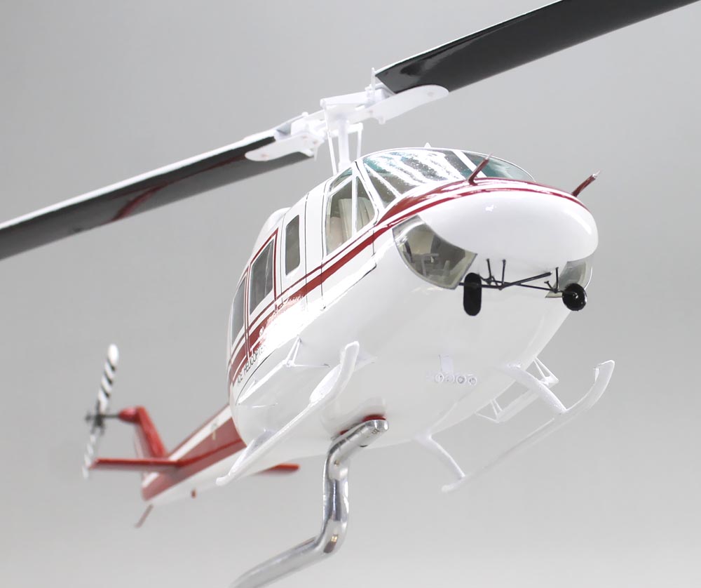 1/32 ベル214B ヘリコプター【エースヘリコプター（ACE HELICOPTER)塗装仕様】モデル 1/32精密模型完成品,ギアダウン アクリル透明仕様 ハンドメイド木製ソリッドモデル、ウッドマンクラブ