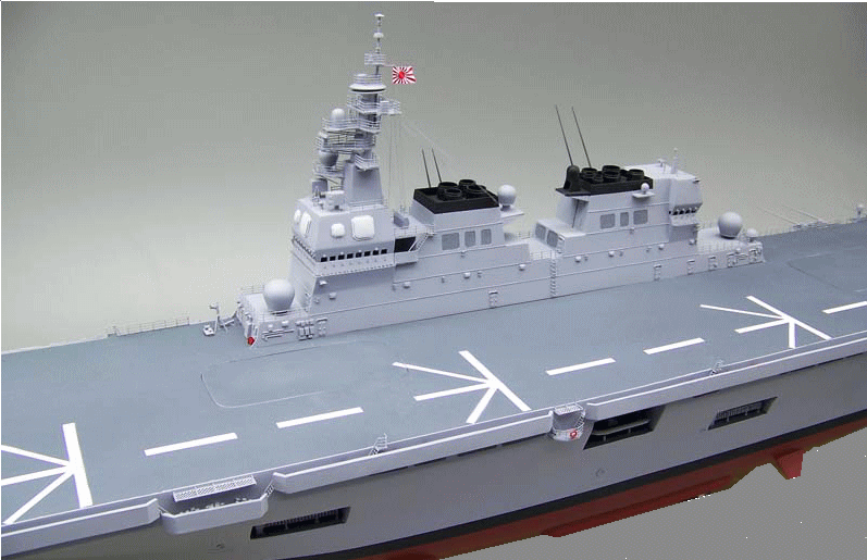 海上自衛隊ひゅうが型護衛艦 DDH-181「ひゅうが」Hyuga-class helicopter destroyer ヘリコプター搭載護衛艦 精密艦船模型完成品台座付の製作と通販専門店 ウッドマンクラブ 木製ハンドメイド艦船模型