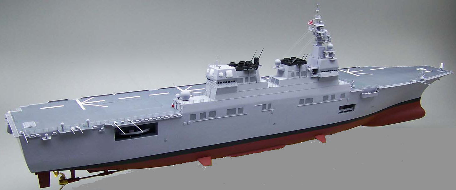 海上自衛隊ひゅうが型護衛艦 DDH-181「ひゅうが」Hyuga-class helicopter destroyer ヘリコプター搭載護衛艦 精密艦船模型完成品台座付の製作と通販専門店 ウッドマンクラブ 木製ハンドメイド艦船模型