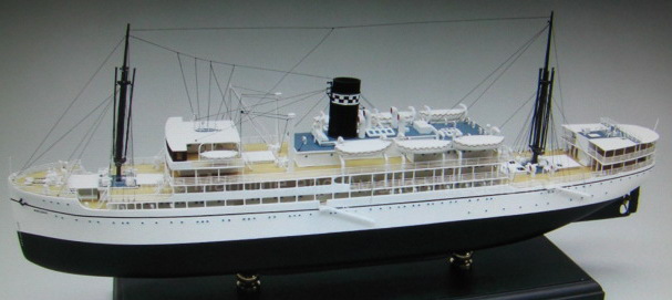 中型貨客船精密模型完成品 中型貨客船木製ハンドメイドモデル 完成品台座付き
