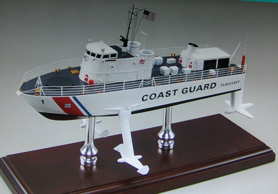 米国沿岸警備艇・コーストガード精密模型完成品 米国沿岸警備艇木製ハンドメイドモデル 完成品台座付き