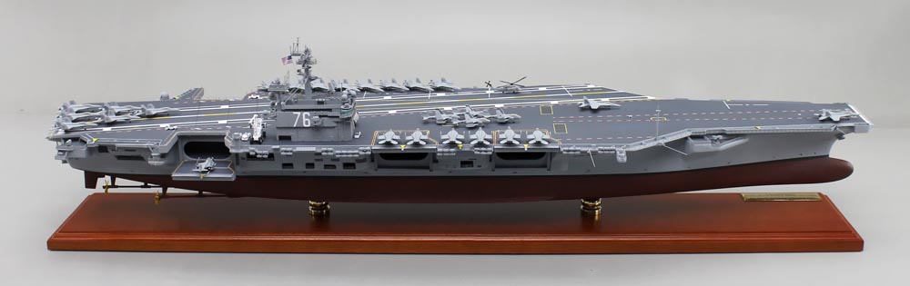 1/350米海軍原子力空母CVN-76ロナルド・レーガン超精密模型完成品、木製ハンドメイド、空母CVN-76ロナルド・レーガン精密艦船模型完成品台座付の製作と通販専門店 ウッドマンクラブ