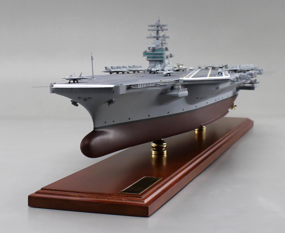 1/350米海軍原子力空母CVN-76ロナルド・レーガン超精密模型完成品、木製ハンドメイド、空母CVN-76ロナルド・レーガン精密艦船模型完成品台座付の製作と通販専門店 ウッドマンクラブ