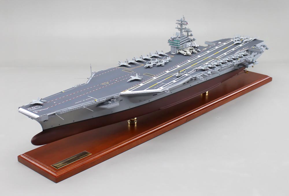 1/350米海軍原子力空母CVN-76ロナルド・レーガン超精密模型完成品、木製ハンドメイド、空母CVN-76ロナルド・レーガン精密艦船模型完成品台座付の製作と通販専門店 ウッドマンクラブ