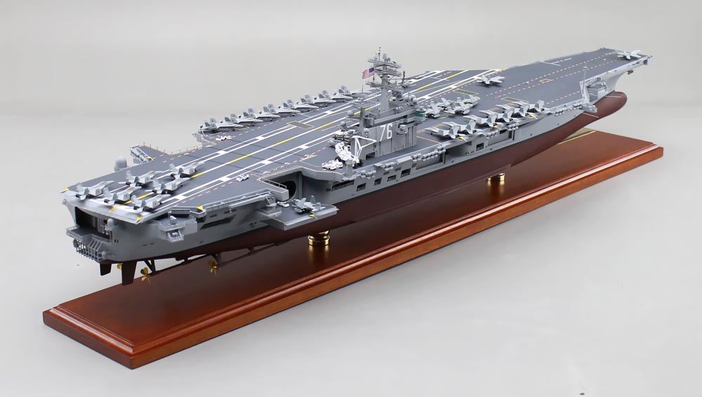 1/350米海軍原子力空母CVN-76ロナルド・レーガン超精密模型完成品、木製ハンドメイド、空母CVN-76ロナルド・レーガン精密艦船模型完成品台座付の製作と通販専門店 ウッドマンクラブ